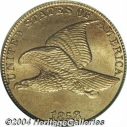 1858 1C Large Letters MS65 PCGS. Pristine