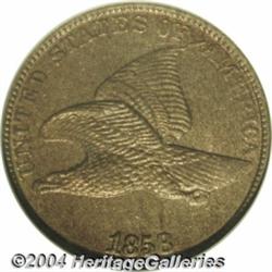 1858/7 1C MS63 NGC. FS-006. Snow-1. Struck