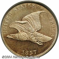 1857 1C Flying Eagle PR64 Cameo PCGS. Snow-1.