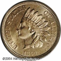 1860 1C Pointed Bust MS65 PCGS. FS-006.4.