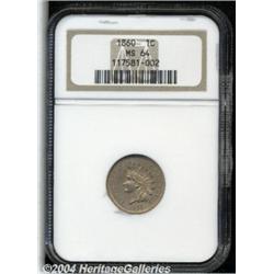 1860 1C MS64 NGC. Sparkling surfaces with