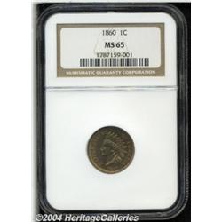 1860 1C MS65 NGC. Well struck with lustrous,