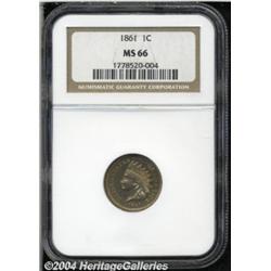 1861 1C MS66 NGC. Well struck and satiny, with