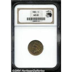 1863 1C MS65 NGC. Eagle Eye Photo Seal. A