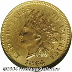 1864 1C L On Ribbon MS65 Red NGC. Only 5