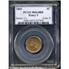 Image 1 : 1865 1C Fancy 5 MS64 Red PCGS. Extremely