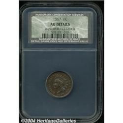 1867 1C AU50 Details, Improperly Cleaned, NCS.