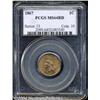Image 1 : 1867 1C MS64 Red PCGS. Snow-5b. The 18 in the