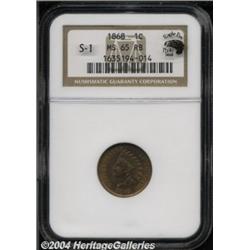 1868 1C MS65 Red and Brown NGC. Eagle Eye