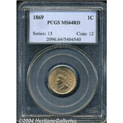 1869 1C MS64 Red PCGS. Snow-4. The 69 in the