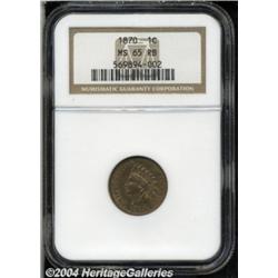 1870 1C MS65 Red and Brown NGC. Softly struck