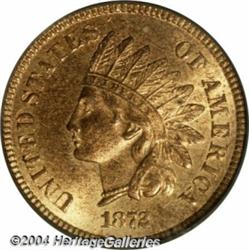 1872 1C MS65 Red and Brown PCGS. A semi-key