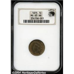 1875 1C MS65 Red and Brown NGC. Eagle Eye