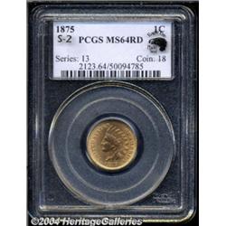 1875 1C MS64 Red PCGS. Eagle Eye Photo Seal,