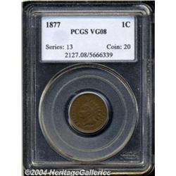 1877 1C VG8 PCGS. Shallow N in ONE. Bold for