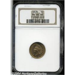 1878 1C MS64 Red NGC. A lustrous orange-red