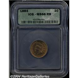 1884 1C MS66 Red and Brown ICG. Deep