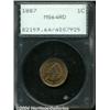 Image 1 : 1887 1C MS64 Red PCGS. Struck from eroded