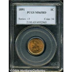 1891 1C MS65 Red PCGS. A lustrous, fully