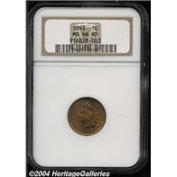 1893 1C MS66 Red NGC. Satiny and impeccably