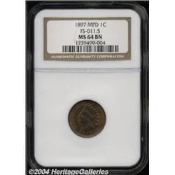 1897 1C MS64 Brown NGC. FS-011.5, Snow-1. The