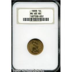 1898 1C MS65 Red NGC. Exquisite copper-gold,