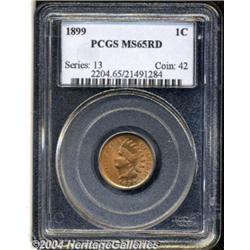 1899 1C MS65 Red PCGS. Bright, satiny luster