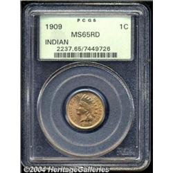 1909 1C MS65 Red PCGS. Lustrous, copper-gold
