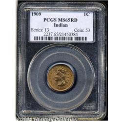 1909 1C MS65 Red PCGS. Well struck with