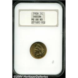 1909 1C MS66 Red NGC. A sharply struck and