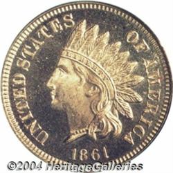 1861 1C PR65 Cameo PCGS. While many 1861 proof