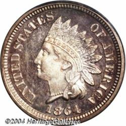 1864 1C Bronze No L PR64 Red PCGS. Eagle Eye