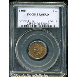 1865 1C PR64 Red PCGS. Fully struck with
