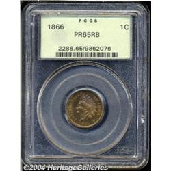 1866 1C PR65 Red and Brown PCGS. The obverse