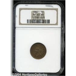 1867 1C PR63 Red and Brown NGC. Razor sharp