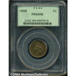 1868 1C PR65 Red and Brown PCGS. Fully struck