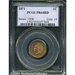 1871 1C PR64 Red PCGS. The bright copper-red