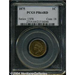 1875 1C PR64 Red PCGS. Fully struck with
