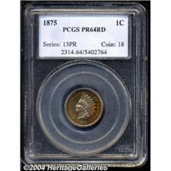 1875 1C PR64 Red PCGS. Extremely reflective