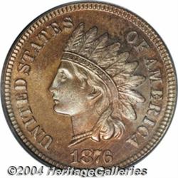 1876 1C PR66 Red and Brown PCGS. The fields