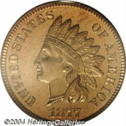 1877 1C PR66 Red PCGS. The smooth sheen on