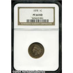 1878 1C PR64 Red NGC. Golden-red coloration