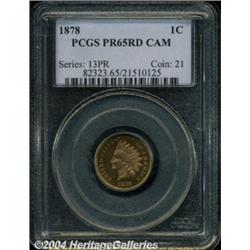 1878 1C PR65 Cameo PCGS. Nicely mirrored with