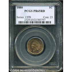 1880 1C PR65 Red PCGS. A highly lustrous,