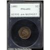 Image 1 : 1881 1C PR64 Red PCGS. Lustrous copper-red