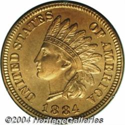 1884 1C PR66 Red PCGS. Rich, even red patina