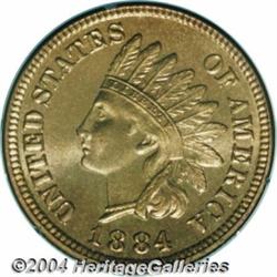 1884 1C PR66 Red PCGS. This radiant cherry-red