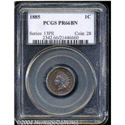 1885 1C PR66 Brown PCGS. Fully struck with a