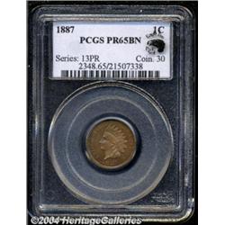 1887 1C PR65 Brown PCGS. Eagle Eye Photo Seal