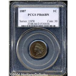 1887 1C PR66 Brown PCGS. Highly lustrous,